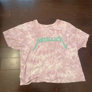 target tshirt, purple, size small, cropped, says ‘Metallica’